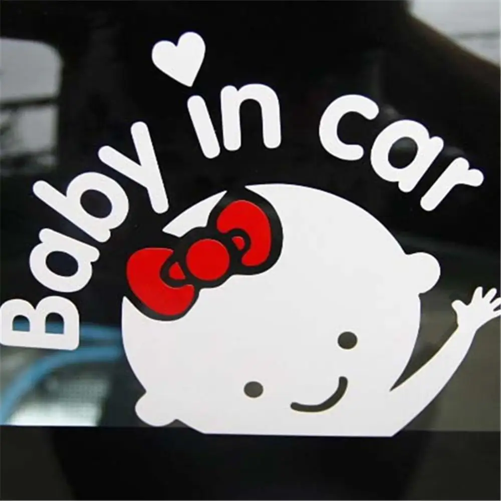 

Cute Vinyl Baby In Car Warming Stickers Cartoon Car Stickers Reflective Styling Car Exterior Decoration
