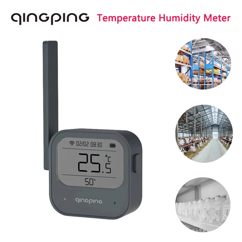  Умный датчик температуры и влажности Qingping, высокоточный Wi-Fi-датчик для домашнего использования, для коммерческого и промышленного исп…