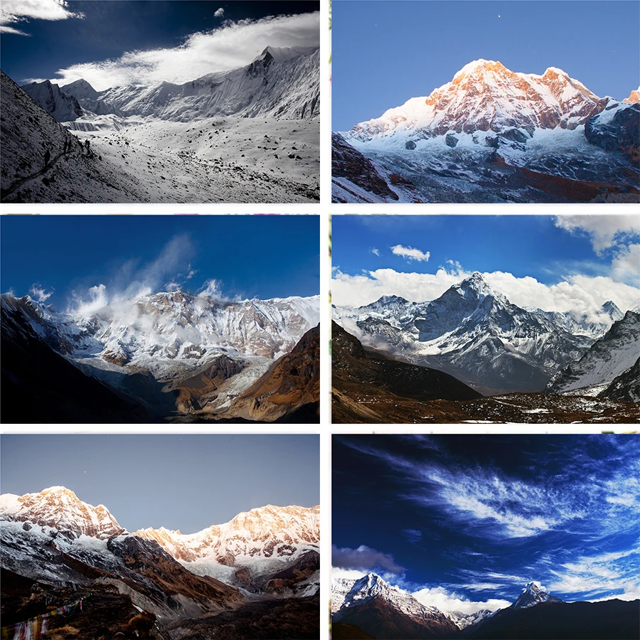 Nitree голубое небо природный пейзаж зима снег гора пик Фотофон фон реквизит для