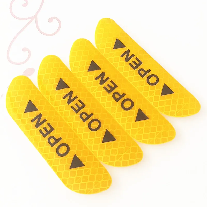 4 шт./компл. наклейки на двери автомобиля открывающаяся светоотражающая лента