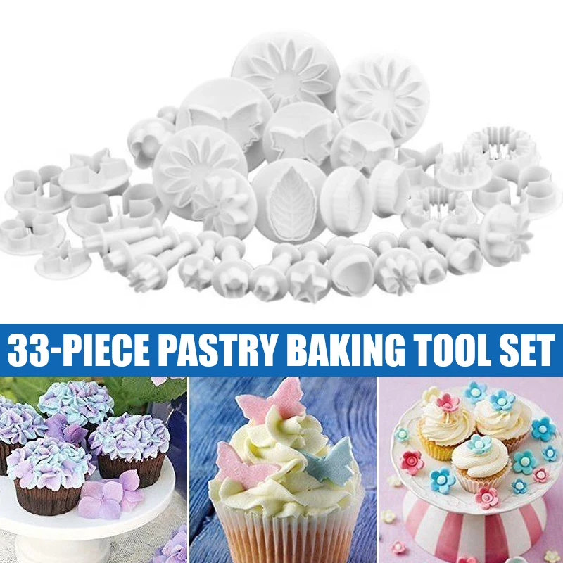 

33 шт. Fondant (сахарная) Инструменты для резки торта печенья прессформы торта формы DIY с бесплатной доставкой 3D инструменты для украшения торта @...