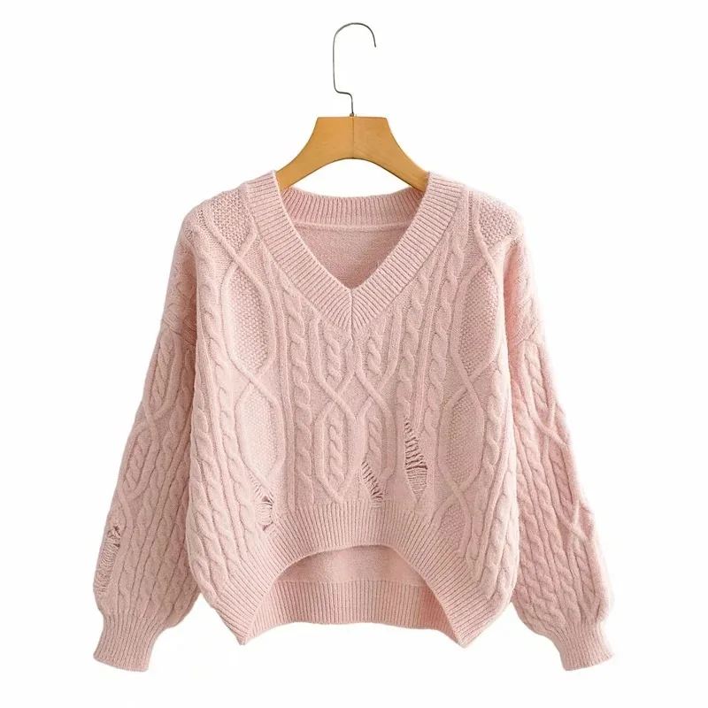 

Fashion Women Sweater Casual Autumn Spring Loose Sweater Long Sleeve V-neck Knitted Pullover Top