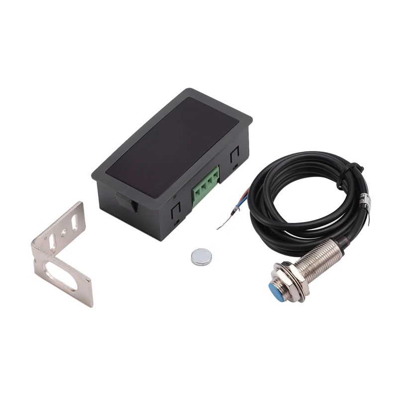 Светодиодный 4 цифровой тахометр RPM измеритель скорости красный + NPN зал датчик