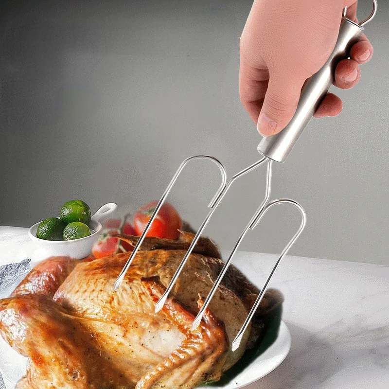

1 Pcs Charcoal Barbecue Skewer Grilled Beef Skewers Grilled Chicken Leg Turkey Skewer Barbecue Accessory Tool Forks Metal