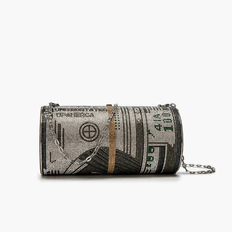 

Roundness Dollar luxury Designer Rhinestone Women Party Evening Bags Clutch Bags Purse Ladies shoulder bag Purses and Handbag