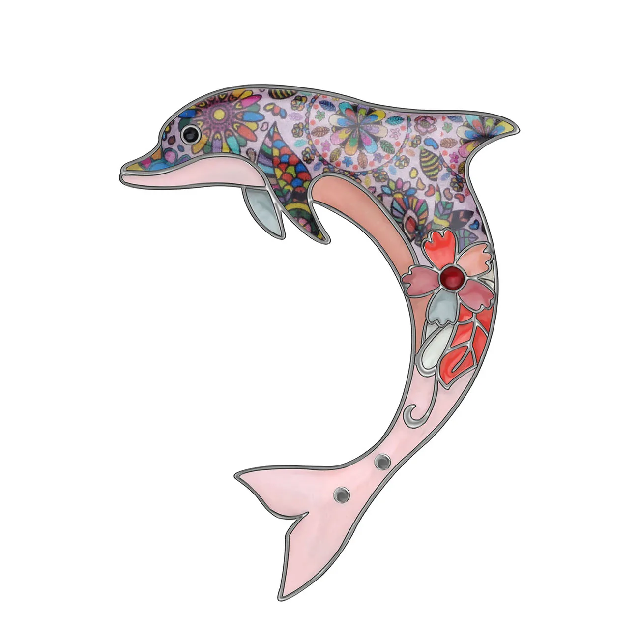 Женская эмалированная брошь WEVENI в форме океанского дельфина украшение для