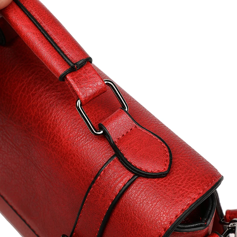 Дизайнерские сумки через плечо с пряжкой для женщин красные дамские сумочки 2019