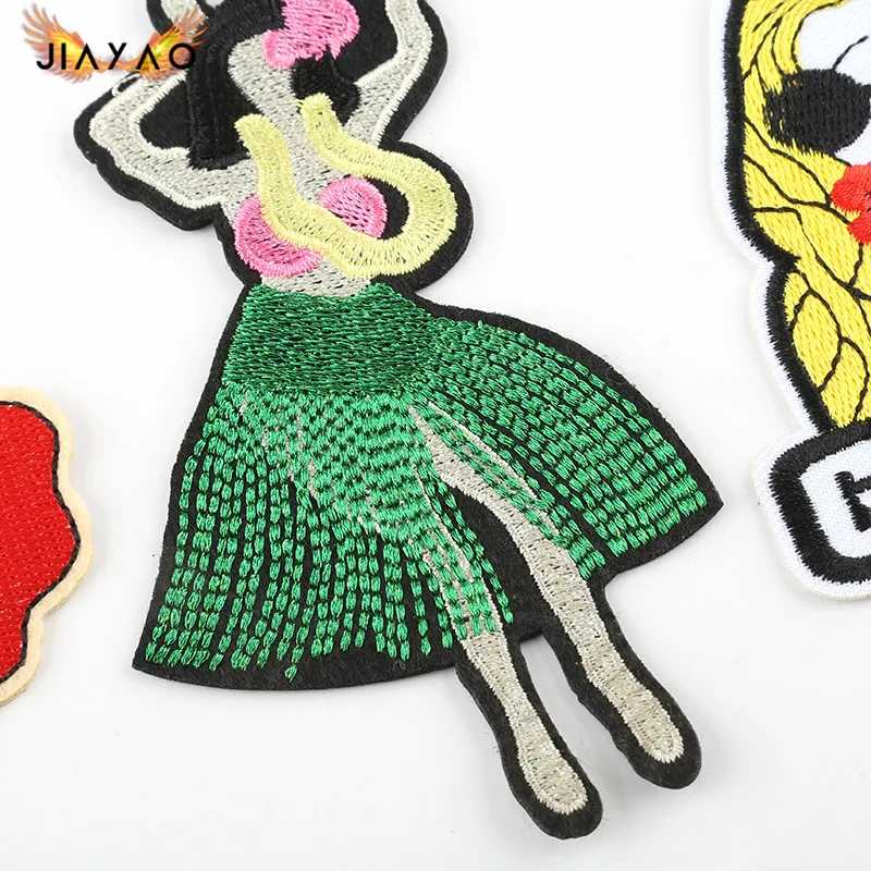 Милые Мультяшные персонажи модные наклейки с вышивкой значки аксессуары для