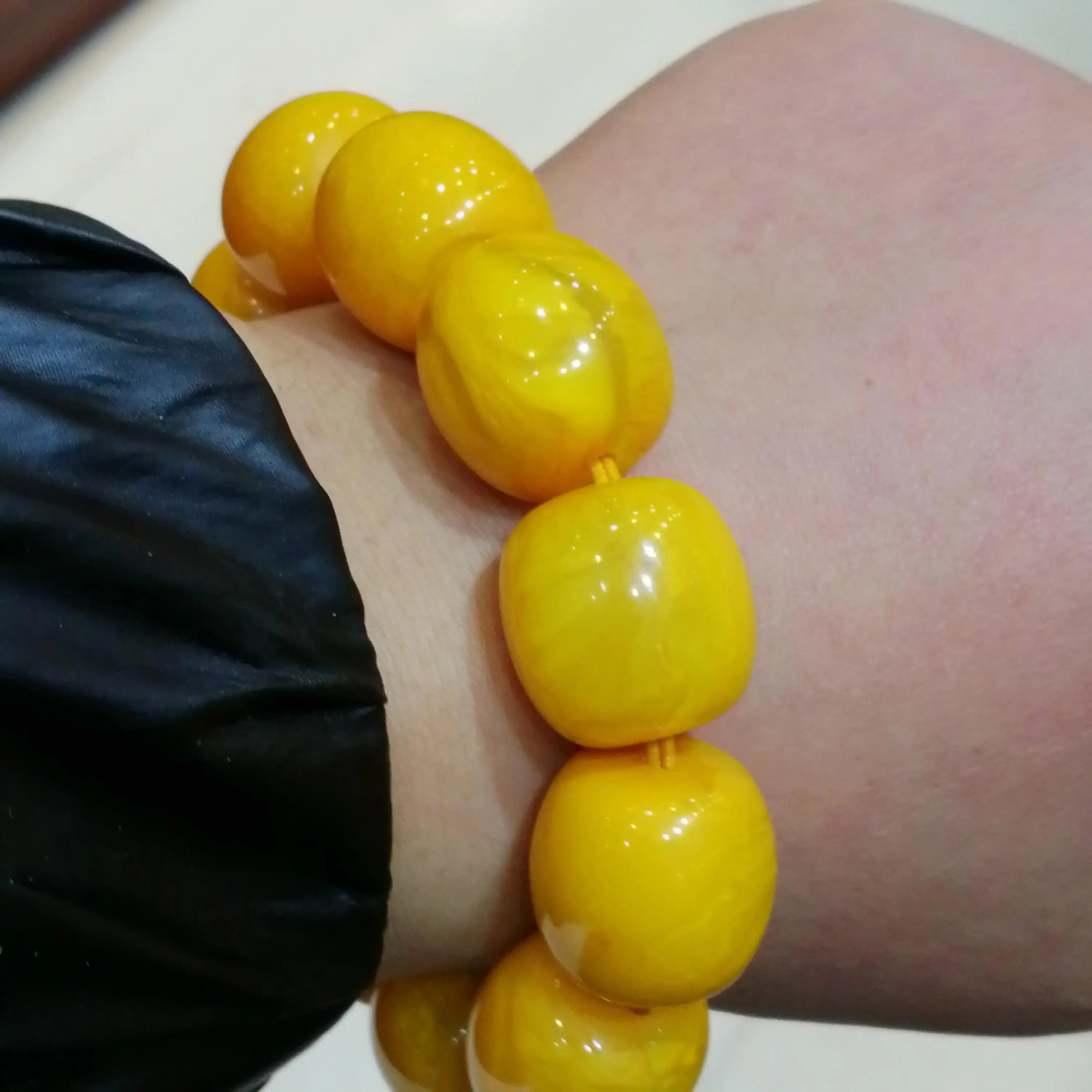 Натуральный Желтый Янтарный пчелиный воск эластичный браслет для мужчин и