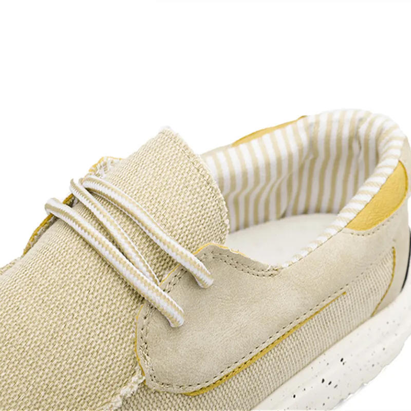 

Summer Mens Light Breathable Canvas Shoes Non-leather Casual Shoes Large Size Comfort Lace-up Non-slip Flat Vulcanized Footwear