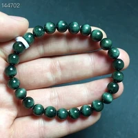 natural green rutilated quartz bracelet brazil 7 2mm women cat eye gemstone stretch crystal round beads aaaaa