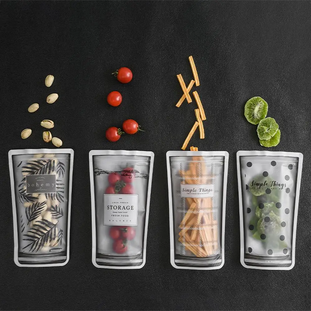 Прозрачные пластиковые пакеты для хранения еды с замком на молнии