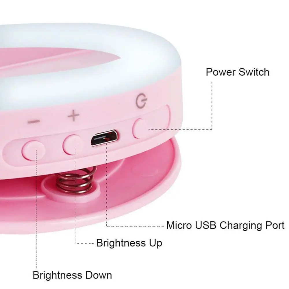 

Rechargable RGB LED Ring Mobile Phone Selfie Ring Flash Brightness For Smartphone 3-Level Fill Clip-on Lamp Light Lens Ligh I4G8