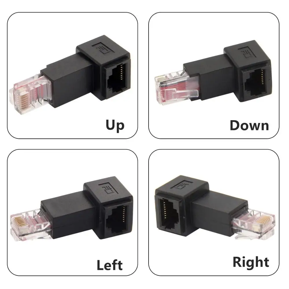 Адаптер Ethernet Cat5e/Cat6 под прямым углом 90 градусов 270 RJ45/ 8P8C | Компьютеры и офис