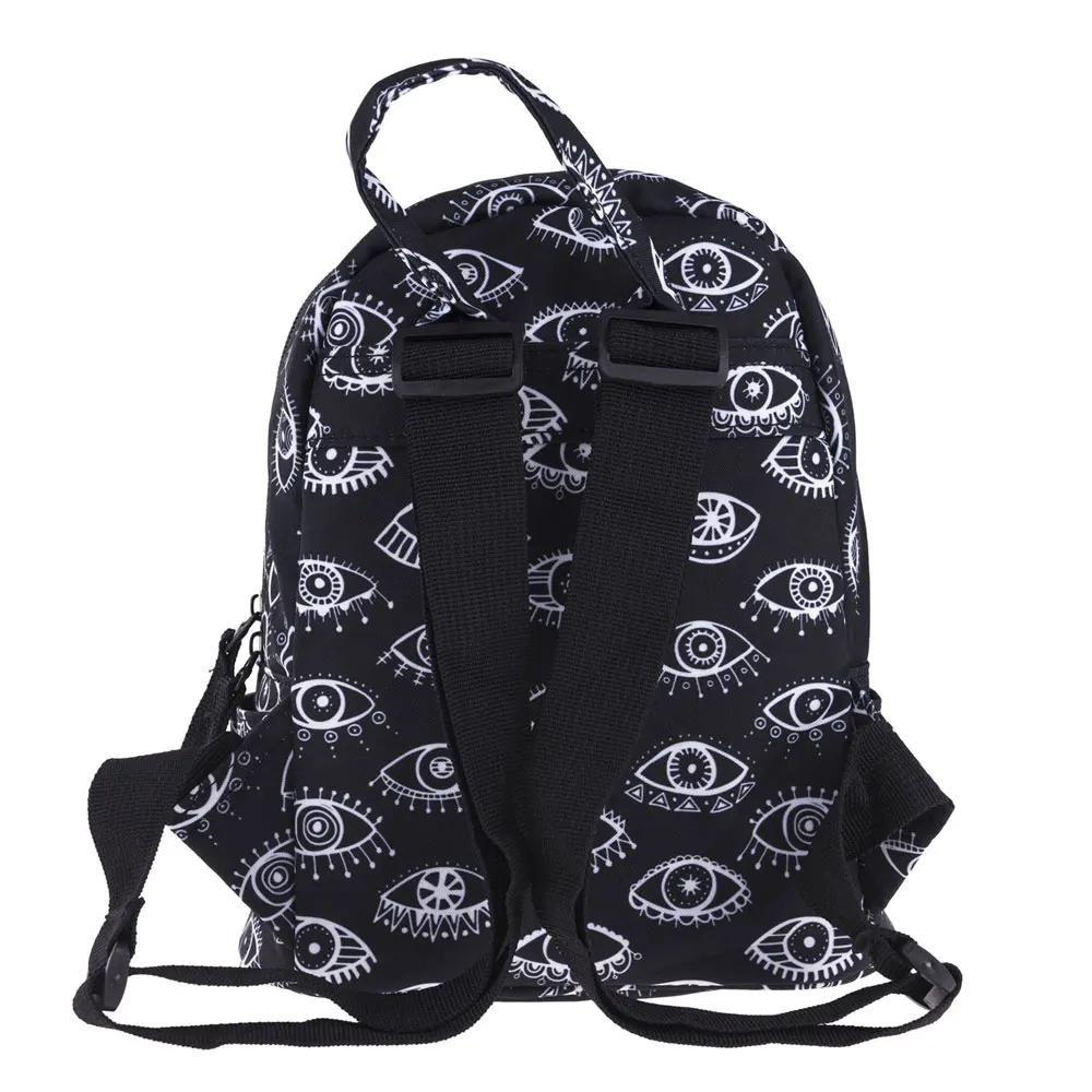 Women's Backpack Fashion Mini Backpack For Girl School Bag Eyes Small Backpack Black Cartoons Anime Kawaii Bag
