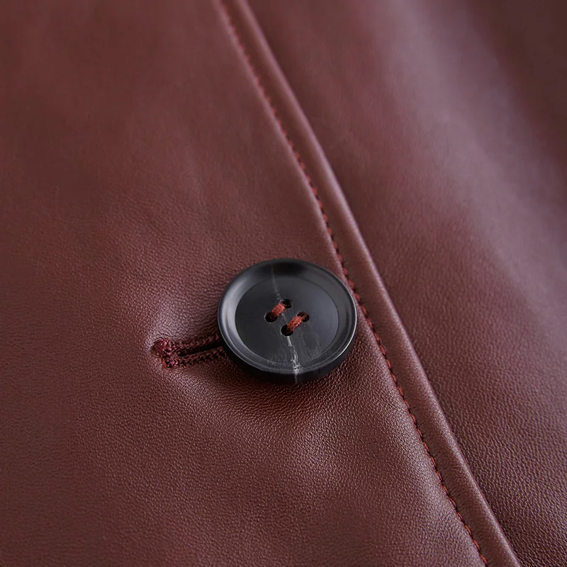 

Lautaro Autumn Waterproof Leather Trench Coat for Women with Long Raglan Sleeve Belt Slim Single breasted Elegant Fashion 2021