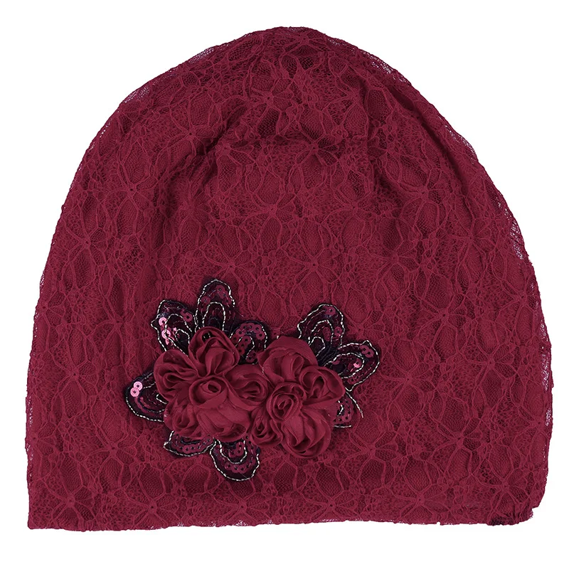 

[DINGDNSHOW] 2019 Knitted Hat Adult Cotton Warm Winter Cap Flower Thicken Beanies Hat Bonnet Hat Skullies Women