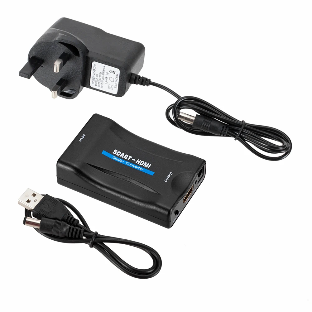 Преобразователь сигнала 1080P SCART в HDMI-совместимый преобразователь видео аудио