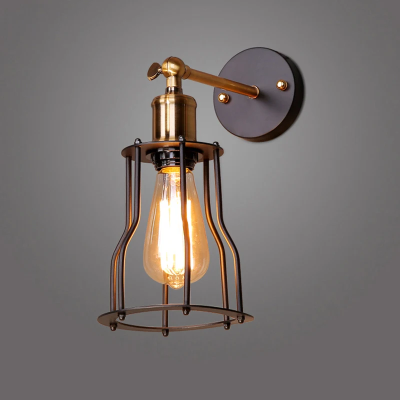 Винтажный настенный светильник E27 светодиодная лампа Лофт ретро железные