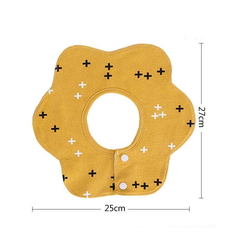 

Baby Waterproof Bibs 360 Degree Boy Girl Bandana Absorb Bib Cloth Kids Scarf Flower Round Bib for Accessories Baby Burp Cloths