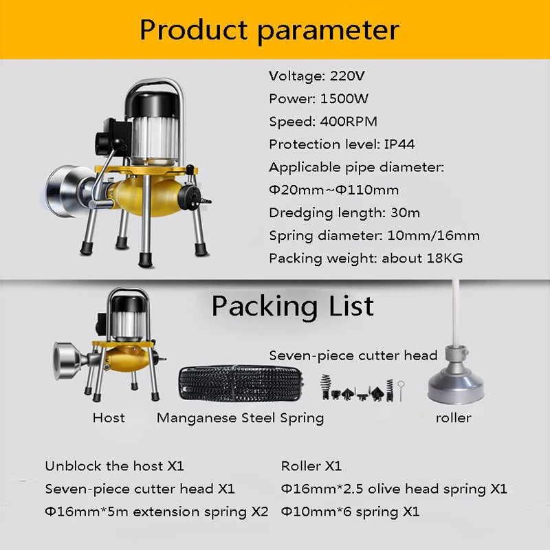 1500 Вт GQ-180 электрическая машина для выемки труб канализационный земснаряд