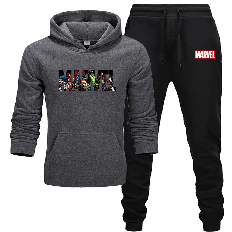 

2 Pieces Sets Tracksuit Men Hooded Sweatshirt+pants Pullover Hoodie Sportwear Suit Casual Men Clothes