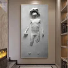 Абстрактная скульптура, фигурка мальчика, Картина на холсте, настенное искусство, статуя, плакаты, принты, настенные картины для гостиной, домашний декор