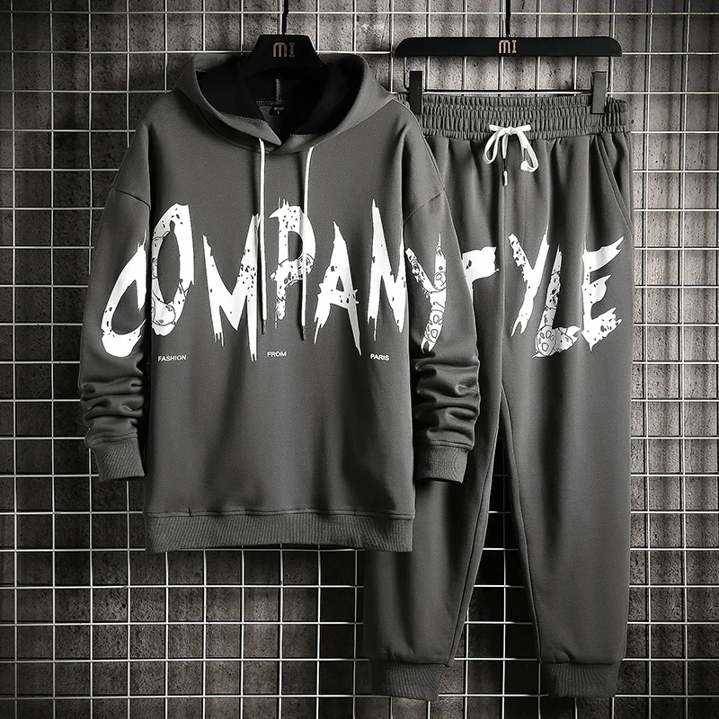 Спортивный костюм мужской в стиле хип-хоп модный для фитнеса и бега толстовка с