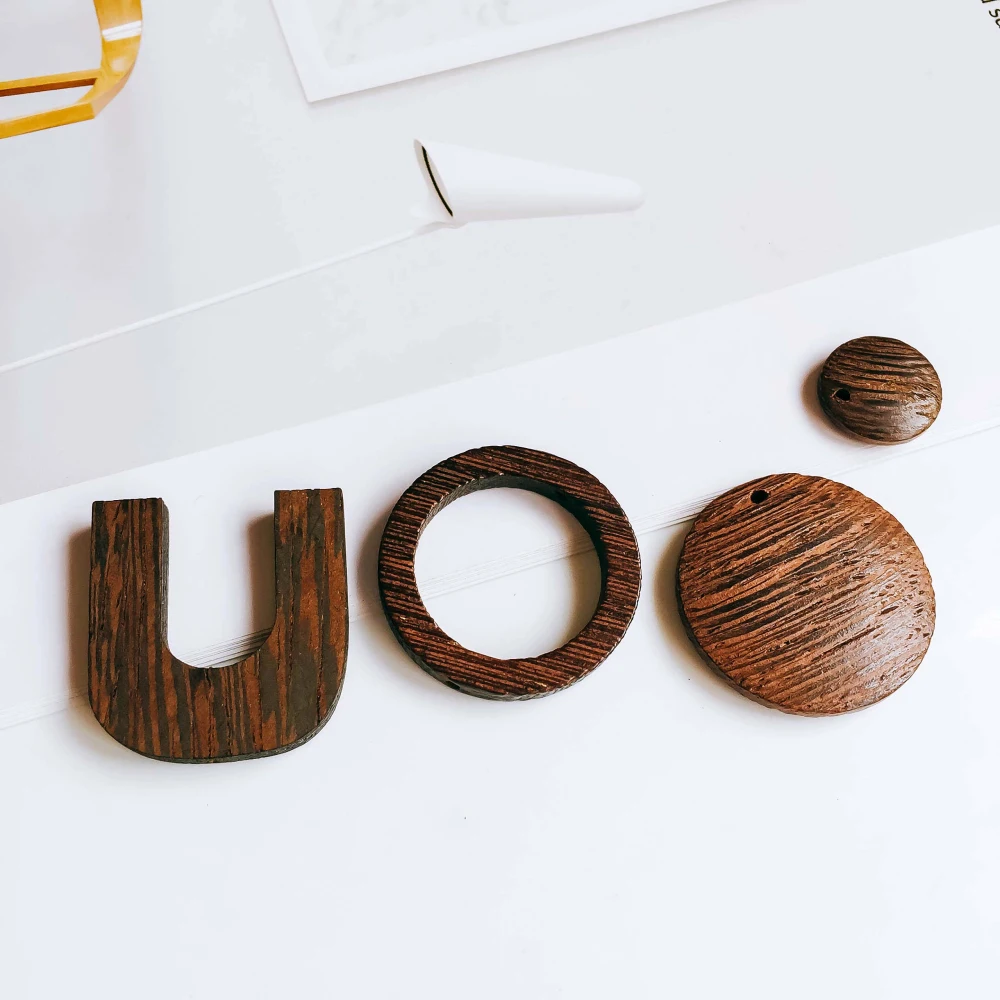 ZEROUP деревянные круглые Квадратные бусины капли бронзовые Подвесные серьги