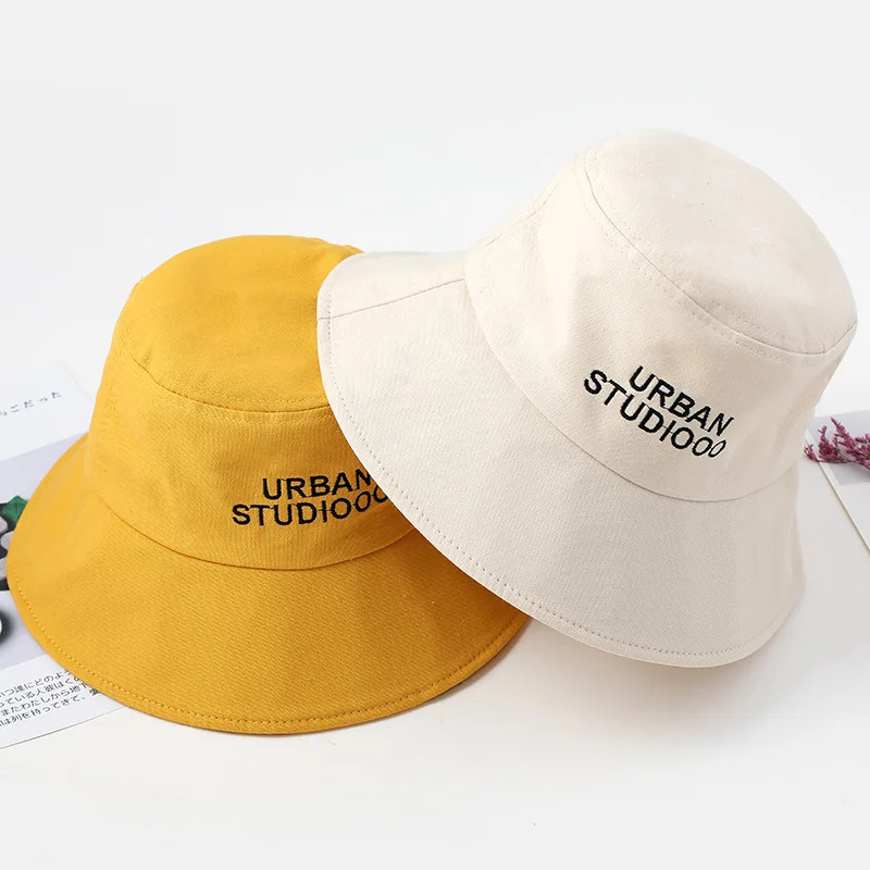 

2021 New Men Women Boys Girls Black White Solid Bucket Hat Outdoor Casual Hip Hop Summer Panama Cap Beach Sun Fishing Boonie Hat