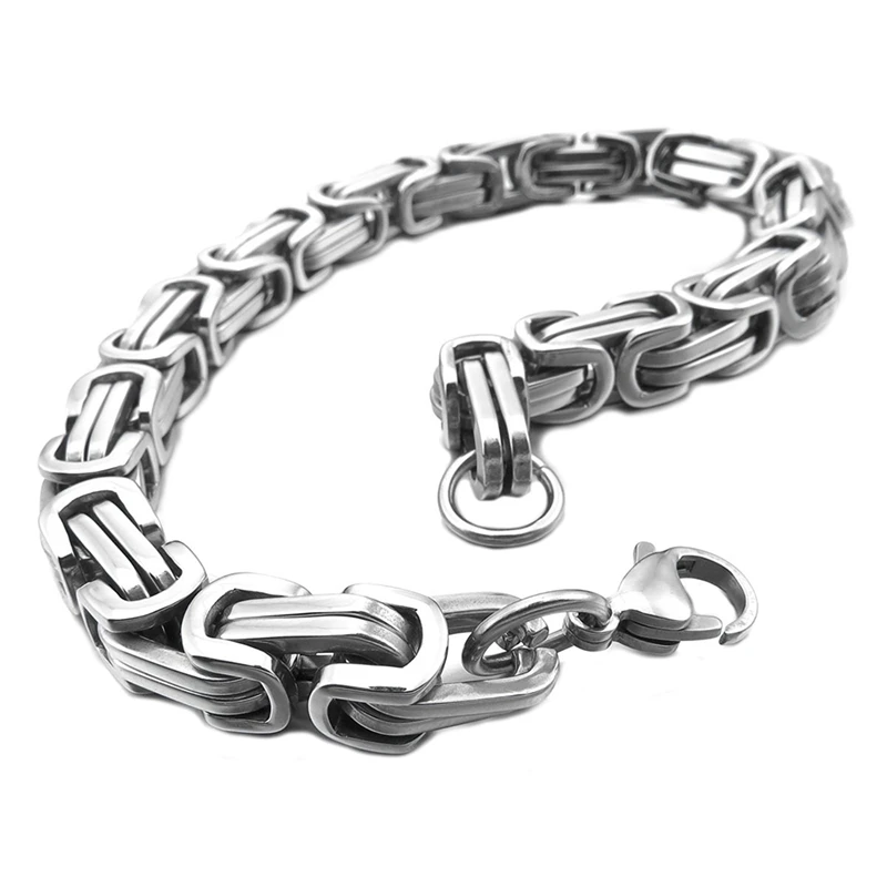 Браслет из нержавеющей стали браслет на запястье звенья серебряные византийские