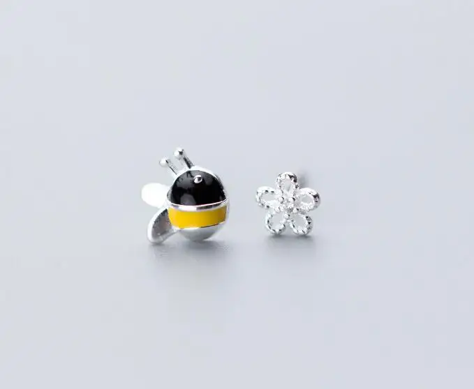 F Silver Color MloveAcc 925 пробы серебряные милые Крошечные золотые серьги-гвоздики с бабочкой подарок для женщин девочек модные серебряные ювелирные изделия - Окраска металла: F Silver Color