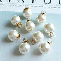 10pcslot pearl c buckles buttons handmade material alloy accessories diy headband children small crown doll jewelry accessories