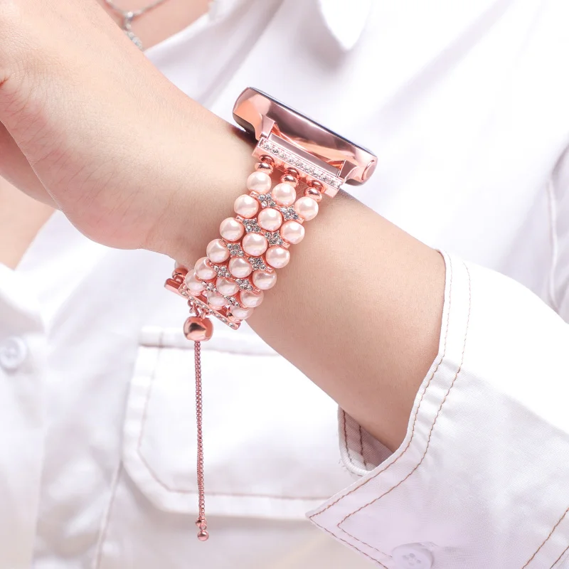 myl 14k women wriststrap for samsung active 2 galaxy watch 41mm 42mm diamond strap bead band for gear sport huawei gt2 42mm free global shipping