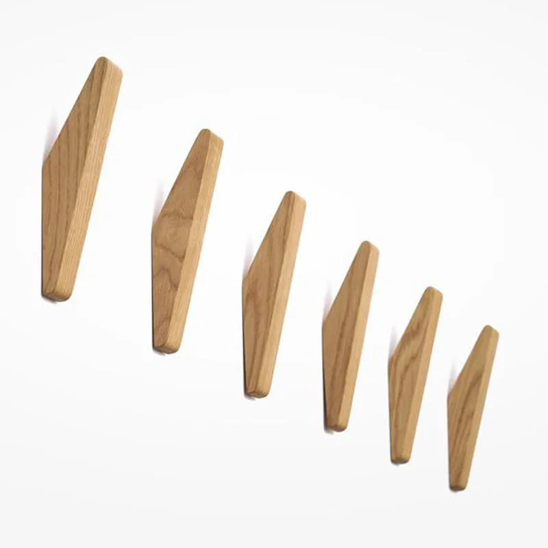 

2-3 pcs Japanese style wooden hook oak original color cap hook Decoration of the porch behind the wall door Cap hook