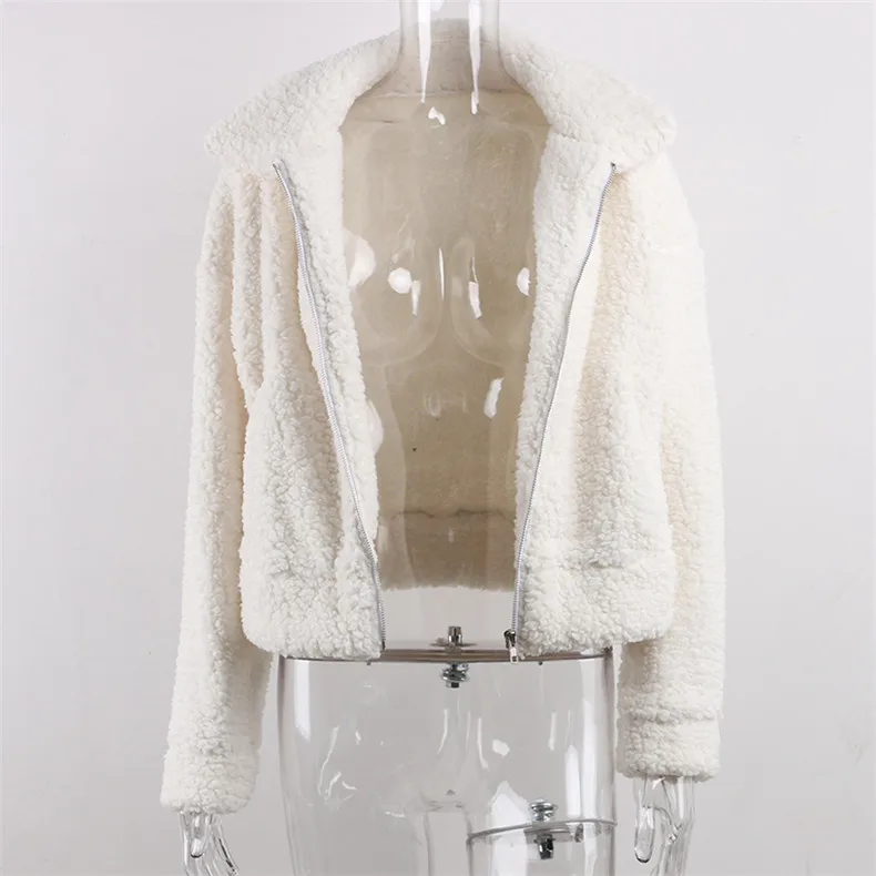 Forefair, зимняя короткая куртка из искусственного меха, пальто для женщин, большие размеры, повседневные Карманы, теплый натуральный искусственный мех, плюшевый мишка, куртка-бомбер для женщин