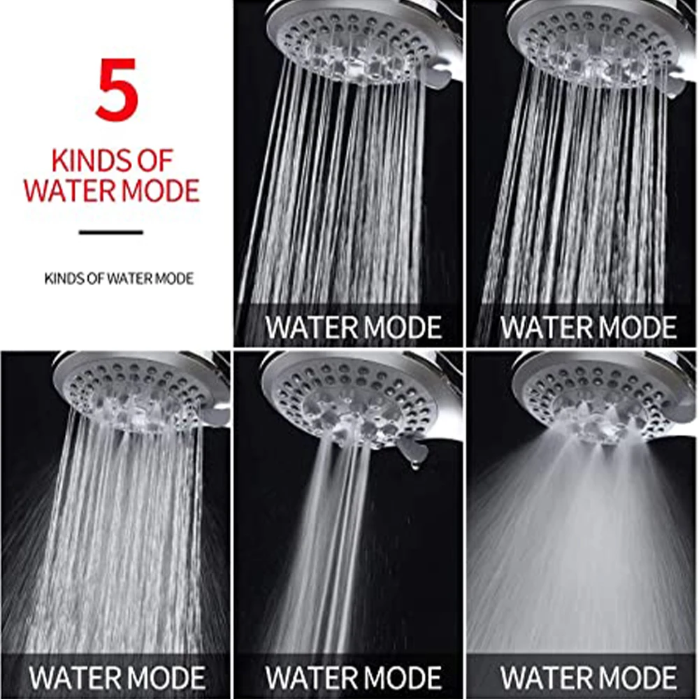 売却 ハンドヘルドシャワーヘッド加圧シャワーノズル節水5スプレー設定マッサージスパバスタブシャワーヘッドと1.5mホース