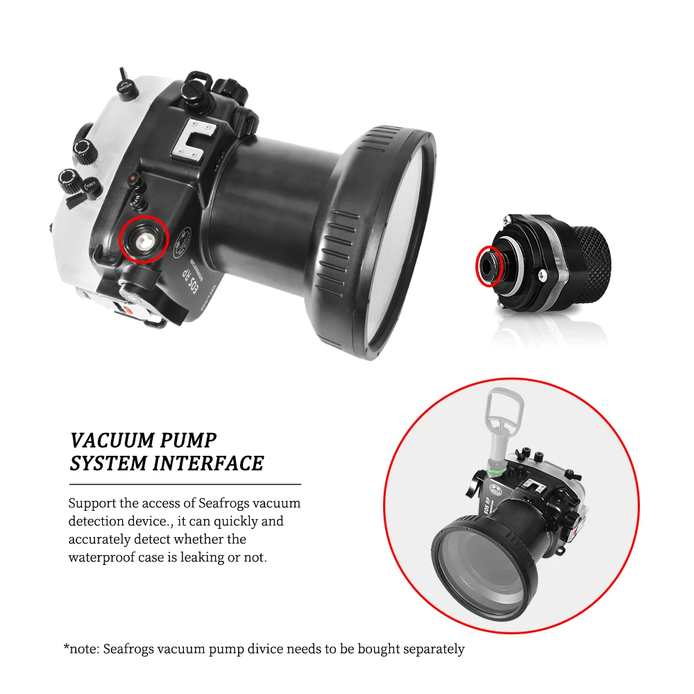 للبيع Searogs IPX8 المهنية كاميرا مقاومة للماء الإسكان لكانون Eos RP 40M/130FT تحت الماء تصفح السباحة الانجراف الغوص