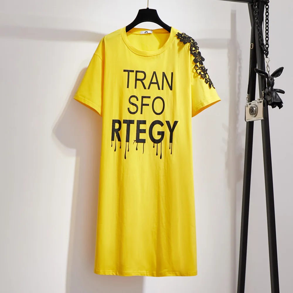 Новинка 2021 летнее платье-футболка для женщин свободное хлопковое платье с