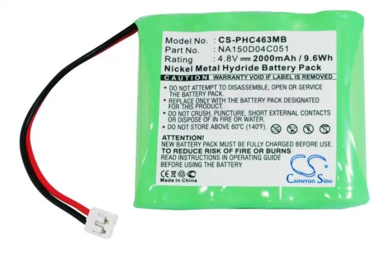 

Cameron Sino 2000mAh Battery for Philips SBC-EB4880, SBC-SC463, SBC-SC465, SBC-SC467, SBC-SC468, SBC-SC469, SC491,NA150D04C051