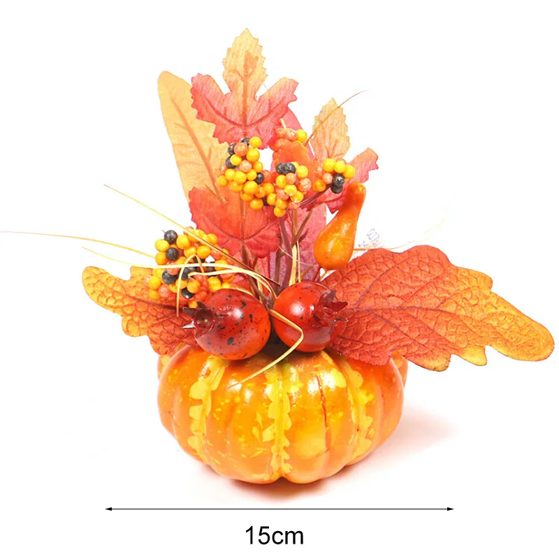 

15cm Artificial Pumpkins Maple Leaf Pomegranate Table Home Decor House Prop Autumn Fall Harvest Thanksgiving Halloween Decor