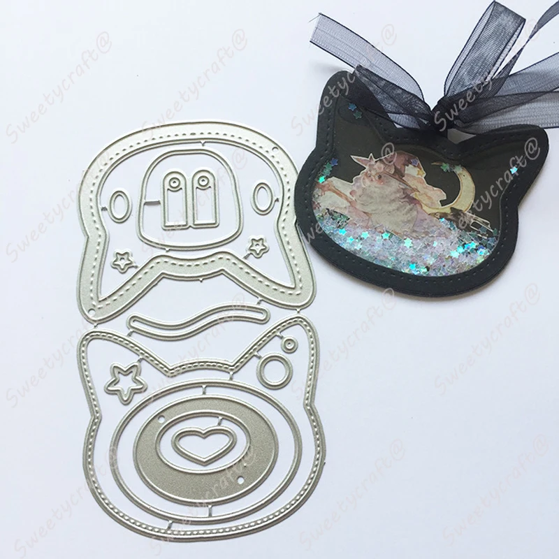 Штамп для скрапбукинга Shake Metal Cutting Die Cat Heart Star Рождественский фон сделай сам