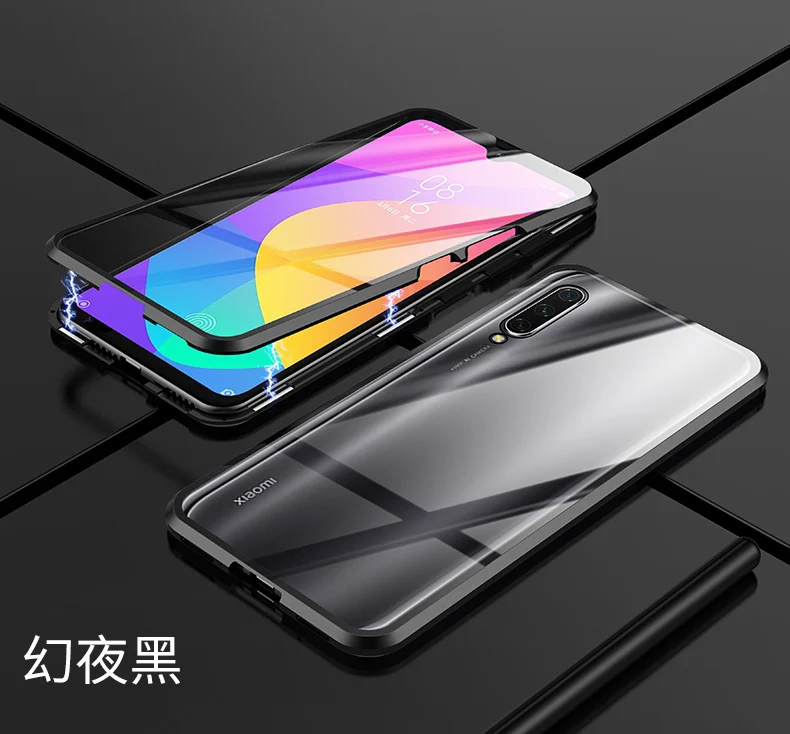 black Для Xiaomi mi 9T чехол металлический магнит полный 360 Защитный чехол для mi a3 lite mi 8 чехол прозрачный K20 Funda чехол mi 9T Pro Coque - Цвет: black