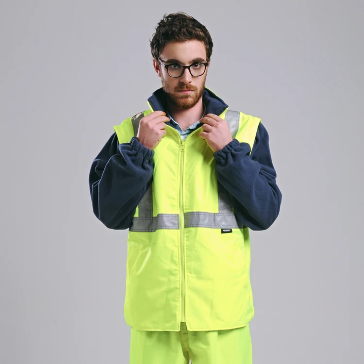 EN471 ANSI/SEA 107 AS/NZS Hi vis водонепроницаемая 5 в 1 куртка со светоотражающей лентой, защитная Рабочая одежда, зимняя куртка