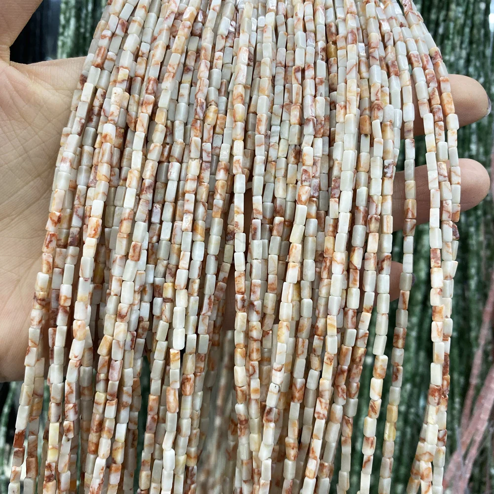 

Natural Stone Beads Jewelry Making Small Rectangle Semi-precious Loose Beads Charms DIY Necklace Bracelet Handiwork Accessory