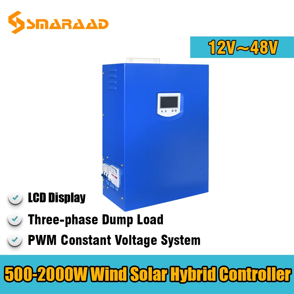 

High efficiency 500W 1000W 2000W 24V 48V Off-Grid PWM Wind Generator Solar Diesel Hybrid Controller With Dump Load Homeuse