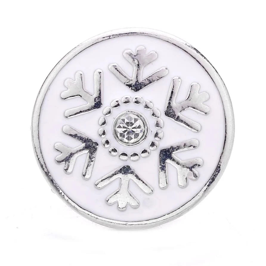 10 шт./лот Рождественская кнопка 18 мм снежинки застежка ювелирные изделия