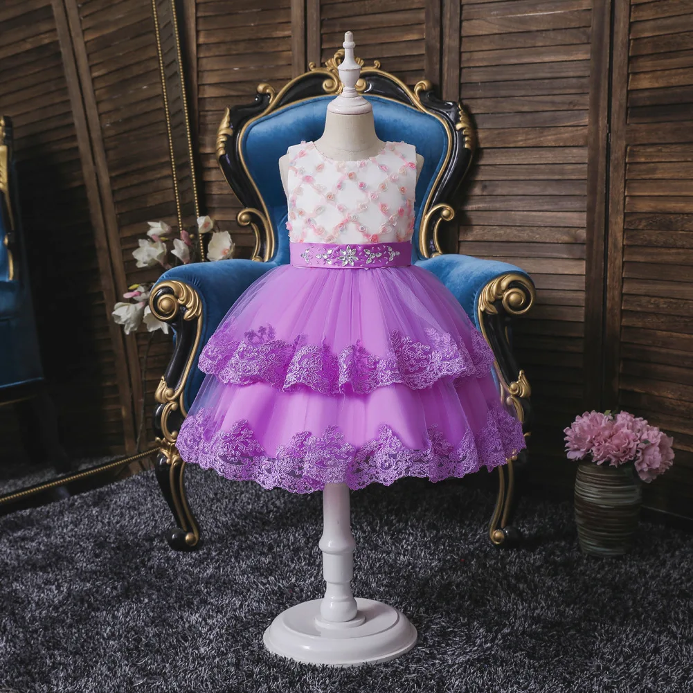 

Baby Girl Clothes Set Baby Summer Dresses Cute Bow Sleeveless Tulle Little Princess Dress Birthday Party Gown
