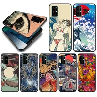 soft tpu cover japanese wave anime dragon for honor view 20 10x 10i 10 x10 9n 9x 9c 9a 9s 9 v9 lite pro 5g black phone case