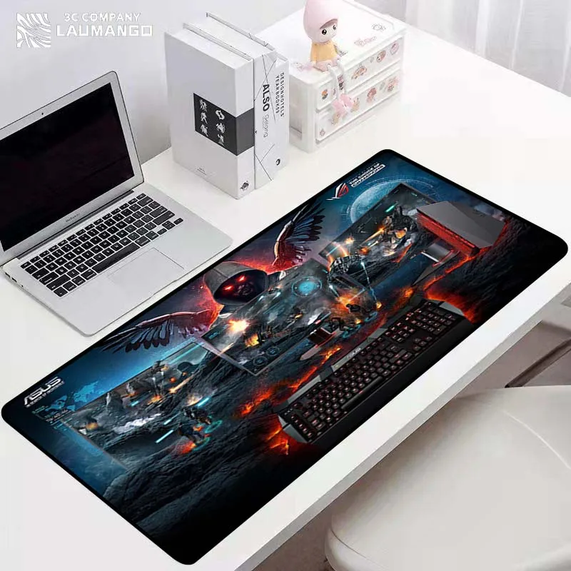 

Gaming Keyboard Pad Mouse Asus Rog Computer Desk Mausepad Rubber Mat Mousepad Gamer Carpet Keyboards Accessories Pc Mats Anime